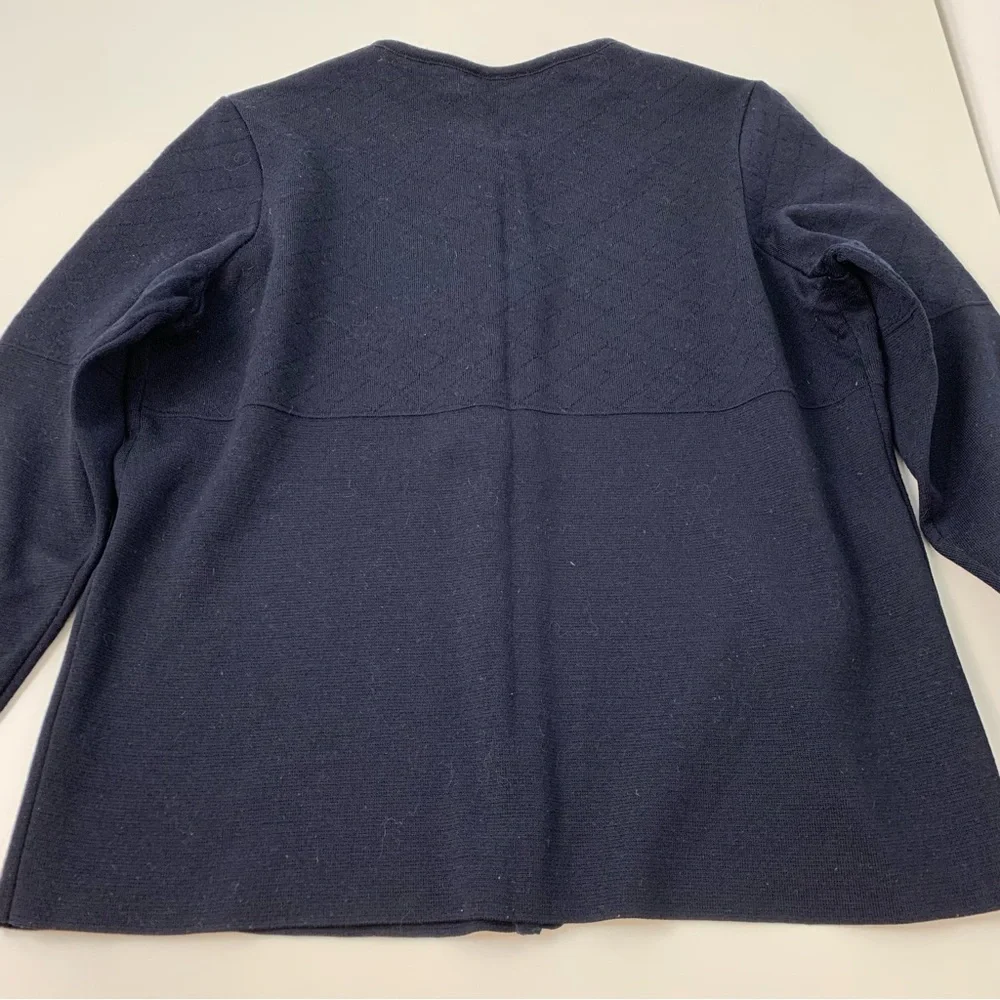 Saint James Cardigan Wool Blue France Sz 12 Metal Clasps Nautical Old Money - Picture 11 of 12